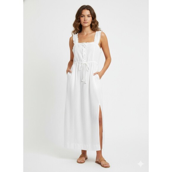 Free People Dresses & Skirts - Free People Intimately Morning Light Romantic White Nightie Slip Dress Size Smal